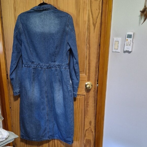 Denim Long Sleeve Button-Up Dress - Picture 7 of 9